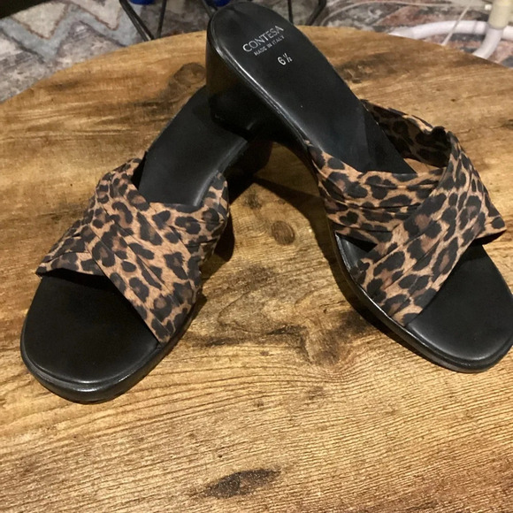 Contessa leopard print wedge sandal size 6 1/2 - Picture 2 of 4